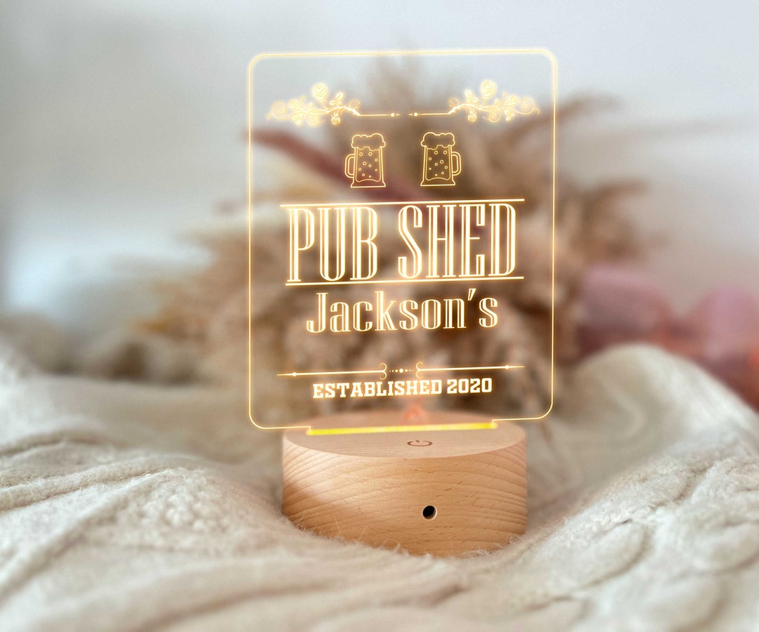 Personalized Pub Shed Sign Garden Bar Sign Bar Light Bar Etsy