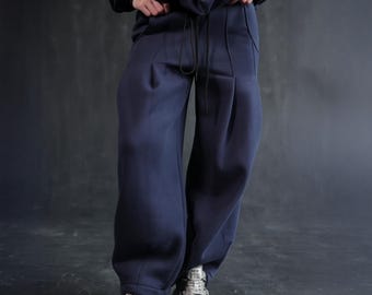 Women’s Fleece Wide-Leg Baggy Pants in 6 Colors – Warm Streetwear Trousers