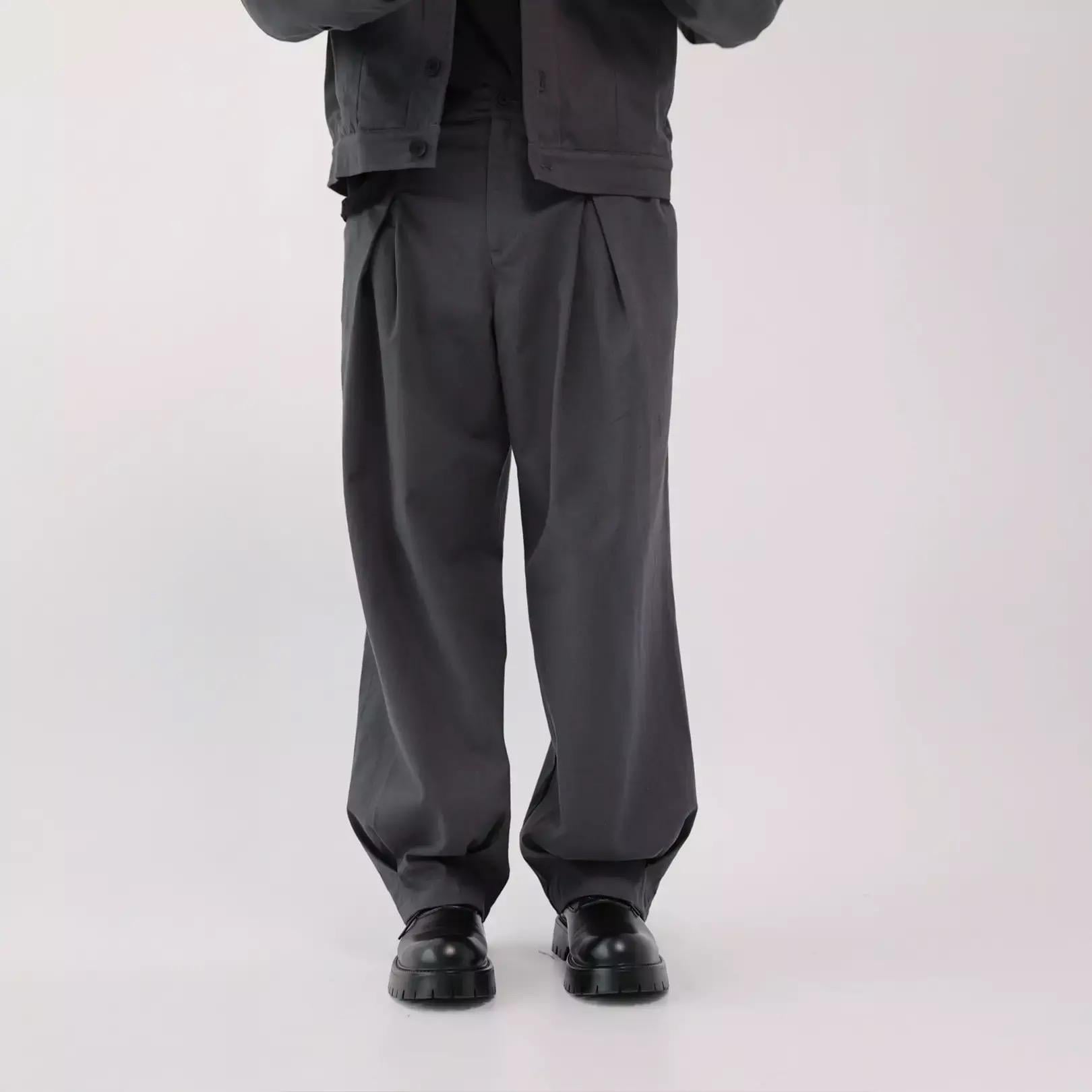 Wide-leg Cotton Box Pleated Pants – Mens Baggy Trousers - Etsy