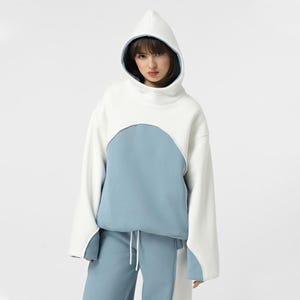 Oversized Hoodie "Wave" in 6 colors by IJ - Fleece blank womens hoodie with Cotton Lining and unique design - Crop Custom Unisex Hoodies