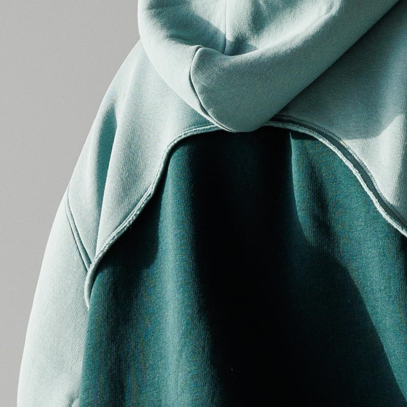 Oversized Crop Fleece Hoodie Sewing Pattern L-XL (PDF Download): Double-layer, Unisex image 14
