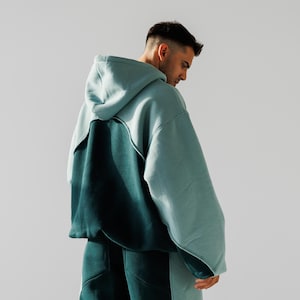 Dubbellaagse hoodie 'Wave' in 6 kleuren: oversized crop-pasvorm, fleece en katoenen voering
