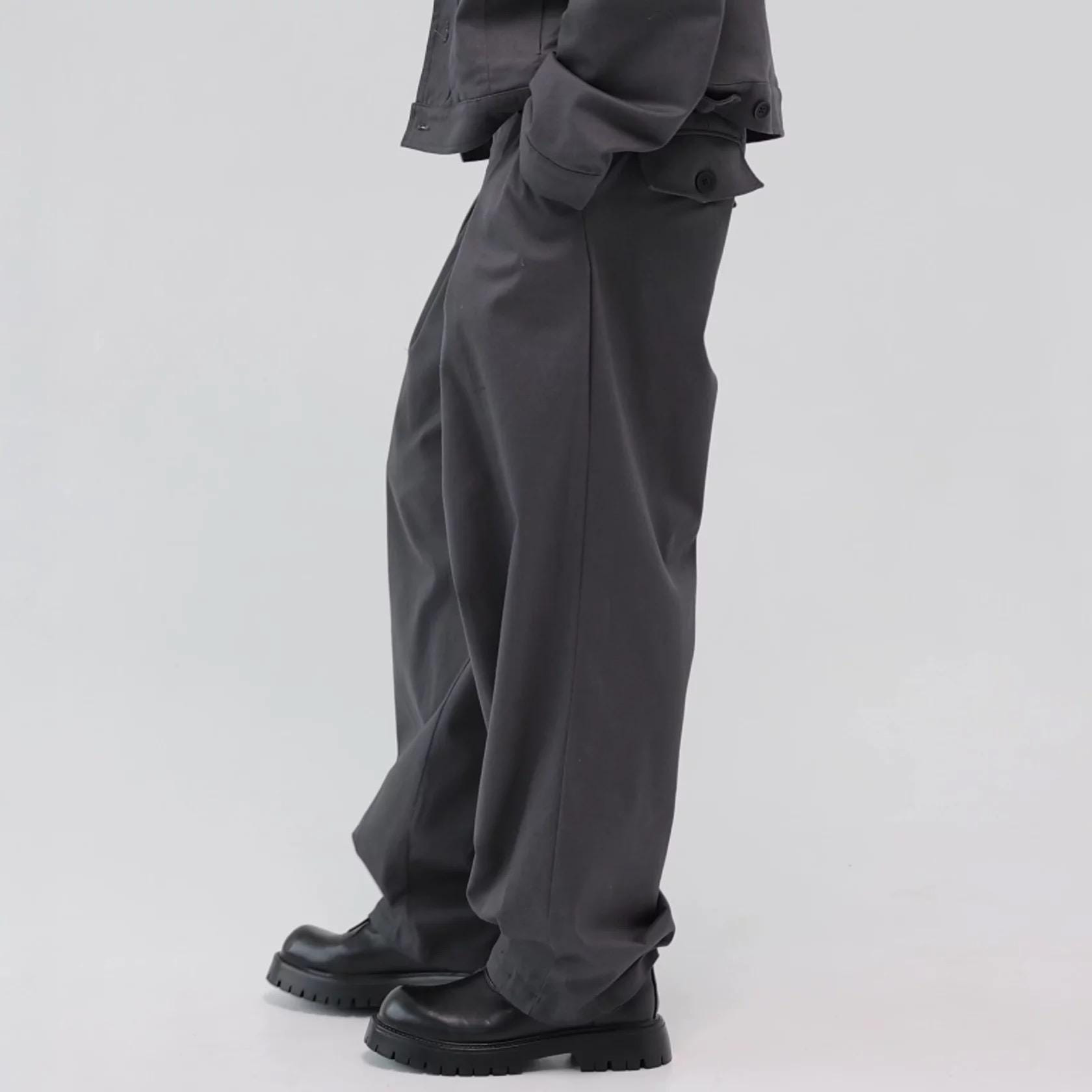 Wide-leg Cotton Box Pleated Pants – Mens Baggy Trousers - Etsy