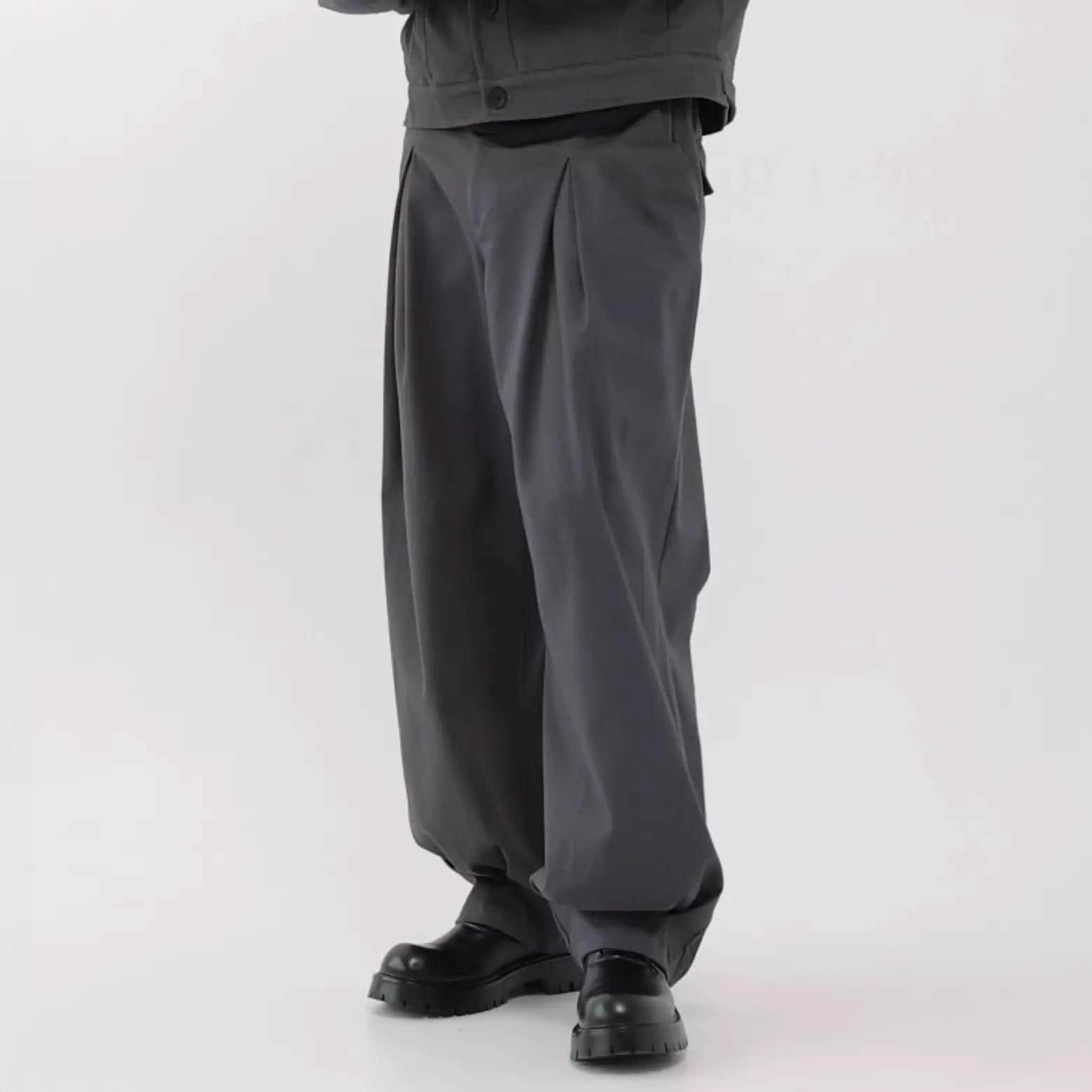 Wide-leg Cotton Box Pleated Pants – Mens Baggy Trousers - Etsy