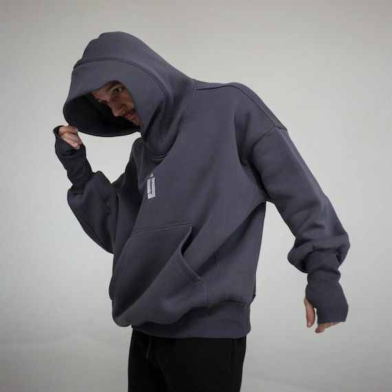 Unique Oversized Hoodie KING: Graphite Men's, Side Panels