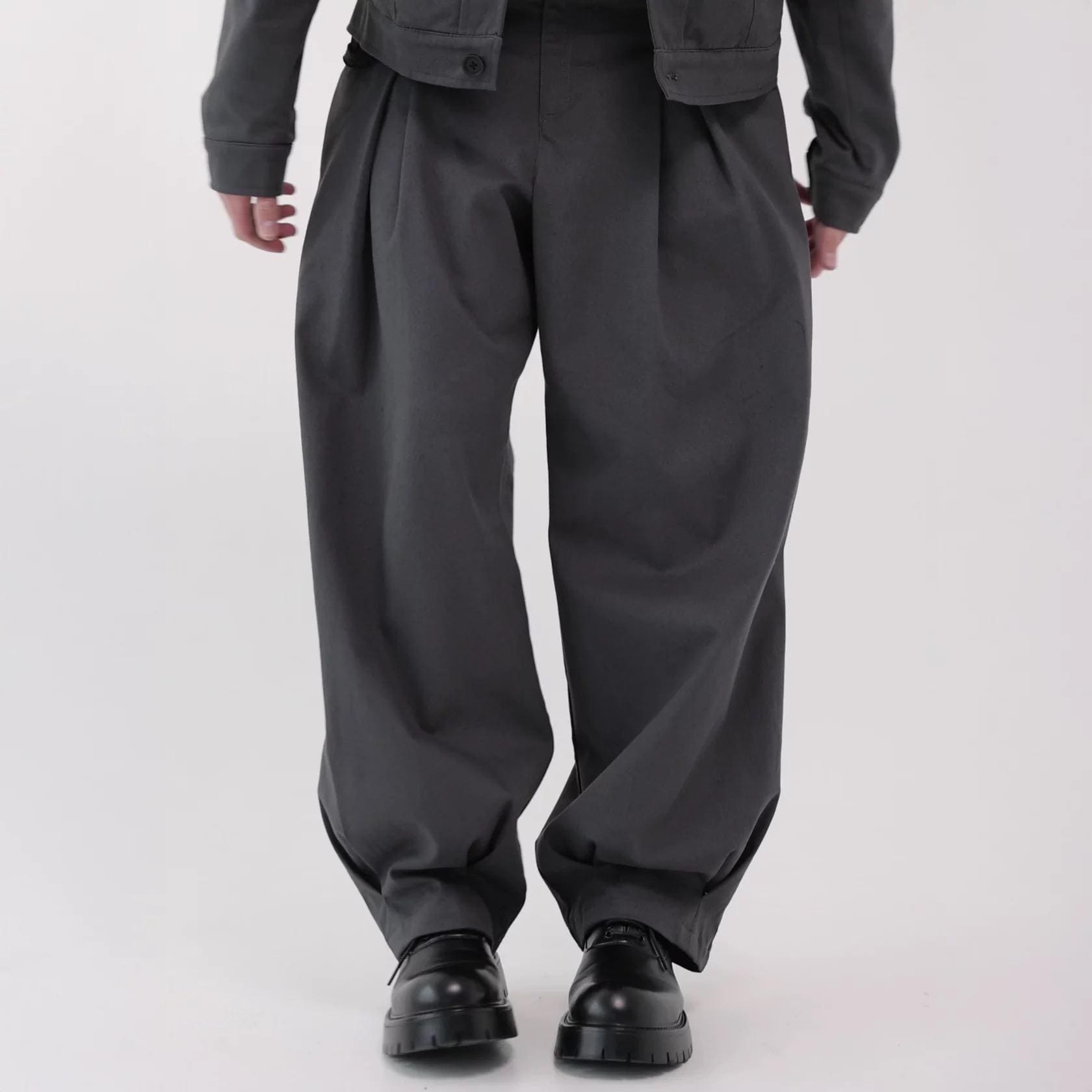 Wide-leg Cotton Box Pleated Pants – Mens Baggy Trousers - Etsy