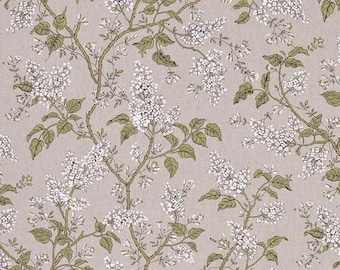 Pierre Frey Les Lilas Fabric Remnant: Lilac Jouy Print, French Vintage Textile