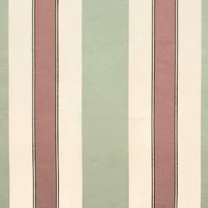Pierre Frey Baron Haussmann Pale Green and Red Stripes Linen Silk Fabric, Braquenie Collection , French High-End Designer Remnant, Rare Find