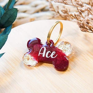 Dog tag personalized &#39;Wine&#39; - pendant made of synthetic resin/resin - gift idea for animal lovers and dog owners - dog accessory