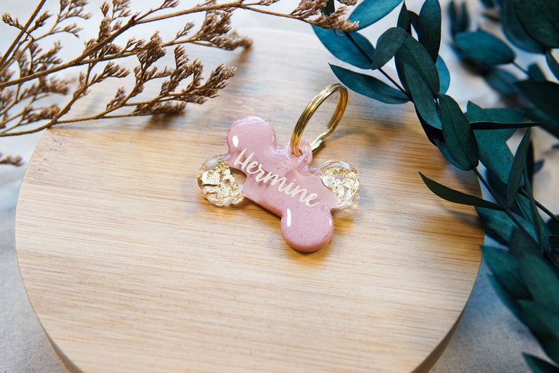 Médaille pour chien personnalisée 'Bloom' Pendentif en résine synthétique/résine Idée cadeau pour les amoureux des animaux image 9