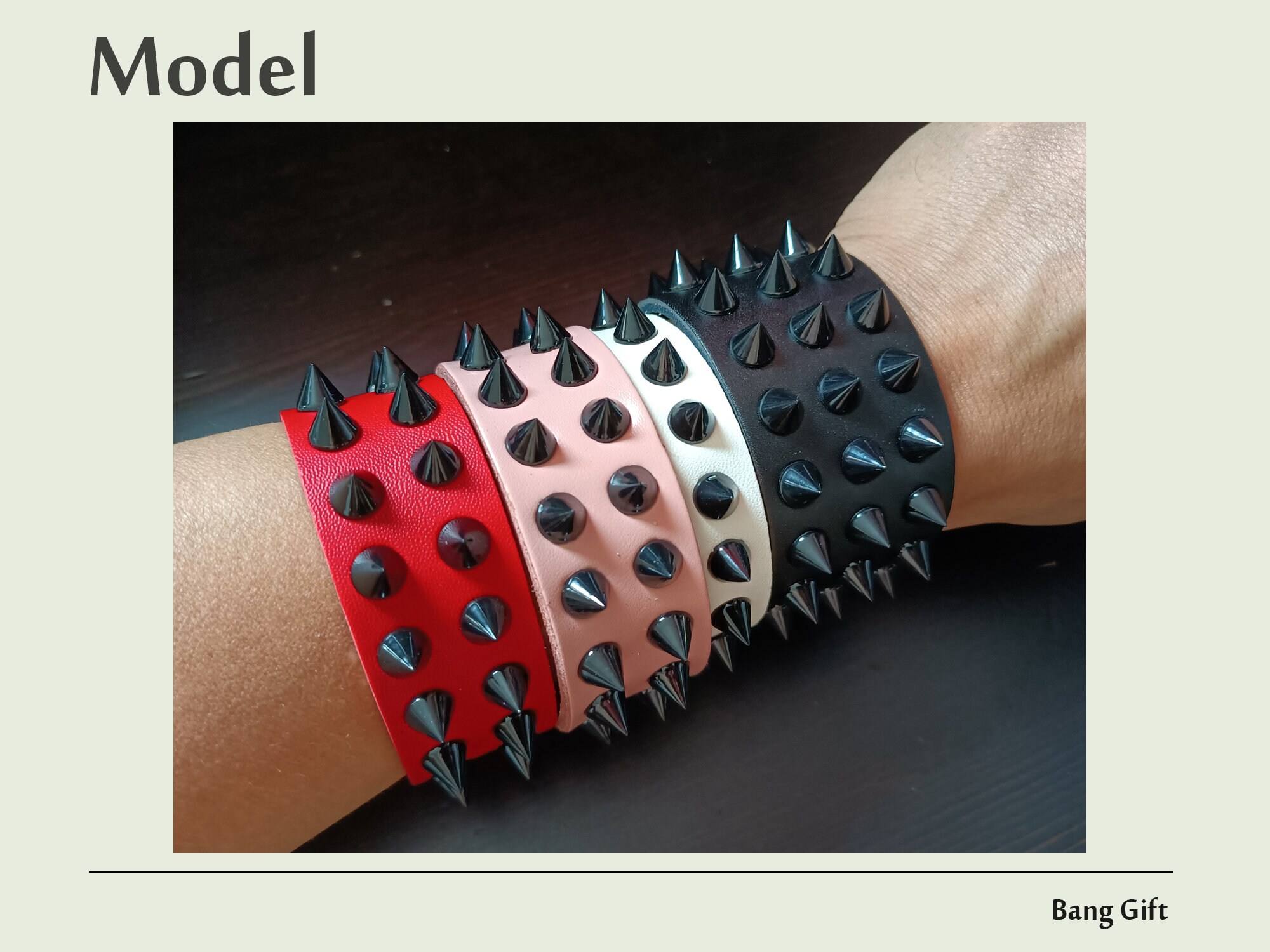 アクセサリー wristband studs punk vintage kmrii Punk Rock Bangle Gothic Accessories Leather Wristband Studs