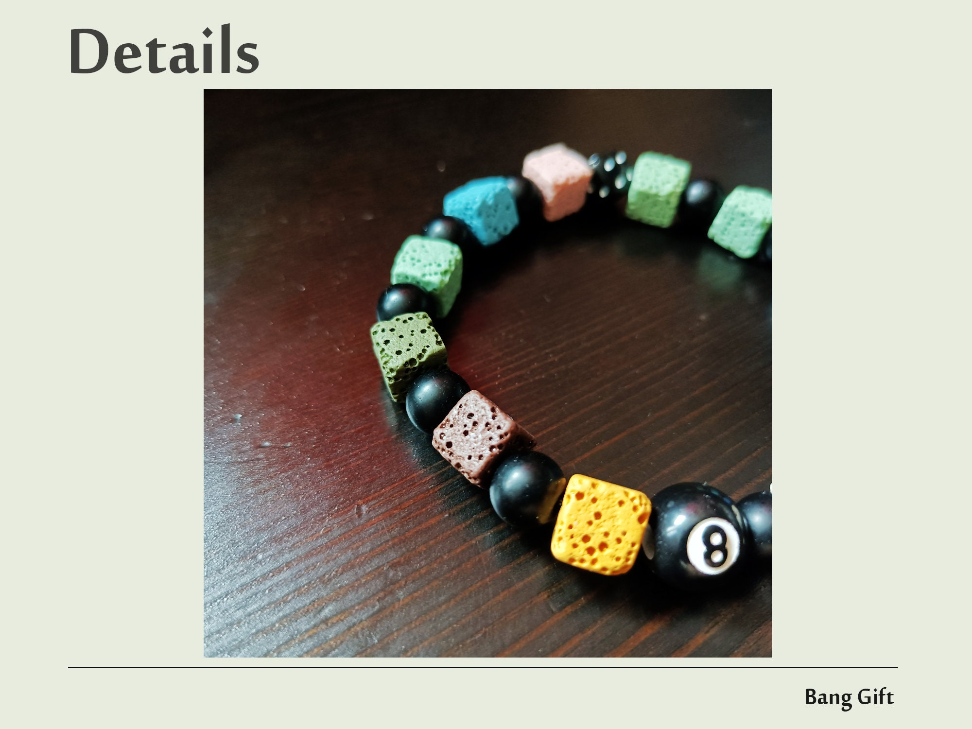 Billiard Bracelet, Lucky 8 Ball Bracelet, Dice Bracelet