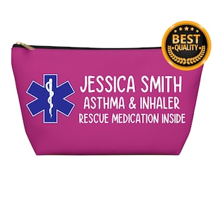Asthma & Inhaler Rescue Pouch  Personalized Medical Alert Bag