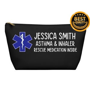 Asthma & Inhaler Rescue Pouch  Personalized Medical Alert Bag