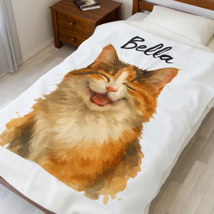 Custom Pet Blanket, Pet Photo Blanket, Dog Portrait Blanket, Cat Picture Blanket, Personalized Gift, Dog Dad Gift, Custom Name Blanket