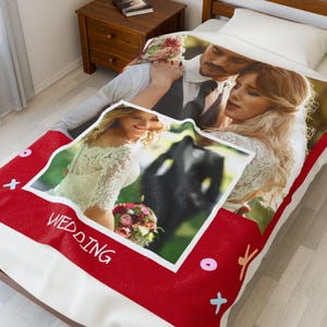 Manta con foto personalizada para pareja, manta personalizada para pareja, regalo de boda, manta de aniversario, manta de terciopelo personalizada, regalo para pareja
