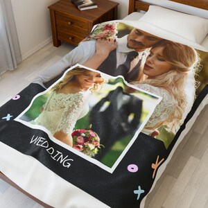 Manta con foto personalizada para pareja, manta personalizada para pareja, regalo de boda, manta de aniversario, manta de terciopelo personalizada, regalo para pareja