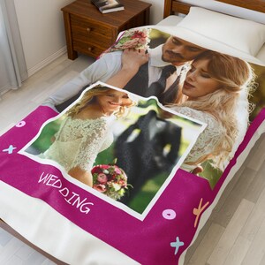 Manta con foto personalizada para pareja, manta personalizada para pareja, regalo de boda, manta de aniversario, manta de terciopelo personalizada, regalo para pareja