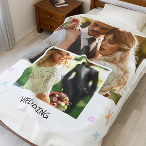 Manta con foto personalizada para pareja, manta personalizada para pareja, regalo de boda, manta de aniversario, manta de terciopelo personalizada, regalo para pareja