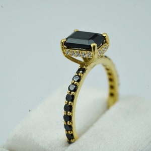 Black Onyx Ring-Black Onyx Gold Ring-Silver Onyx Ring-Black onyx Crown Ring-Anniversary Gold Ring-Ring For Women-Rose Gold Onyx Ring