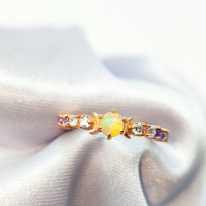 Natural Opal Ring-Opal Ring-14K Gold Opal Ring-Statement Ring-Sterling Silver Ring-Ring For Women-Engagement Ring-Dainty Ring-Art Deco Ring