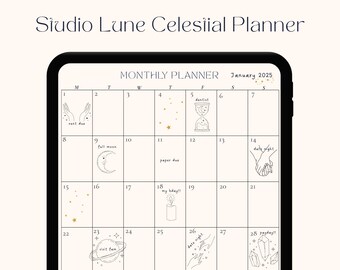 Celestia Planner | 76 Page Digital Minimalist Undated Planner | Intentional ADHD Friendly Daily, Weekly, Monthly, Habit Tracker, To-Do List