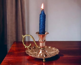 Handcrafted Copper Candle Holder, Elegant Copper Candlestick, Cozy Home Decor, Party Table Decor, Housewarming Gift, Candle Stand Holder