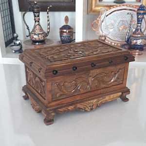 Jewelry Box, Authentic Jewelry Box, Luxury Jewelry Box Wood, Birthday Gift For Her, Wooden Treasure Chest, Anniversary Wife Gift, For Women
