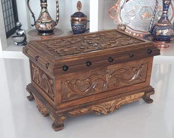 Jewelry Box, Authentic Jewelry Box, Luxury Jewelry Box Wood, Birthday Gift For Her, Wooden Treasure Chest, Anniversary Wife Gift, For Women
