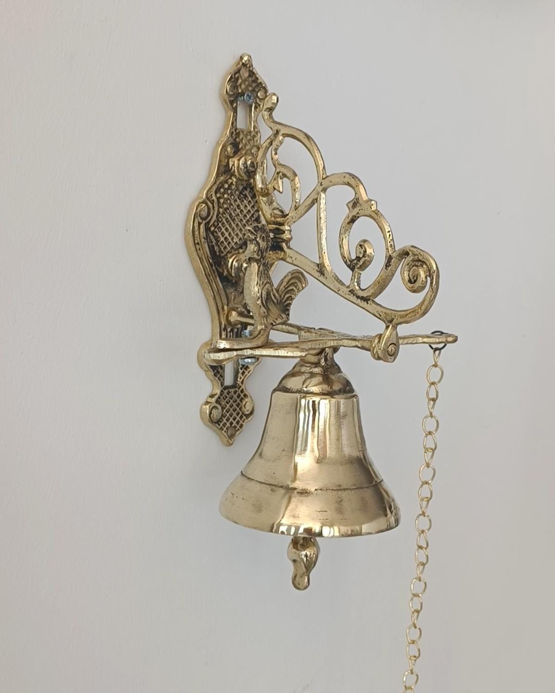Brass Door Bell, Door Bell, Hanging Door Bell, Bell Pull, Wall Mounted