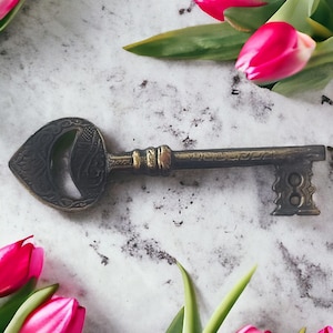 Vintage Skeleton Key, Brass Key Wall Art, Solid Brass Skeleton Key, Decorative Key for Home, Unique Gift, Housewarming Gift, CastleKey Decor