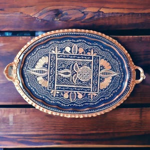 Turkish Tray, Copper Serving Tray, New Favors, Copper Tray, Arabic Coffee Tray, Ottoman Tray, Housewarming Gift, Rustic, Home Gifts For Her
