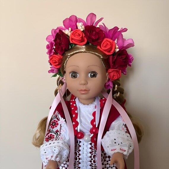 Ukrainian Doll Lyubov, Red Velvet Outfit With Removable  display picture 3