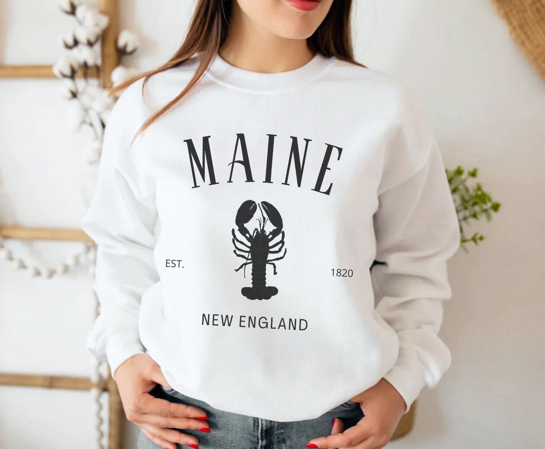 Maine Sweatshirt Maine Crewneck, Mountain Sweatshirt, Camping