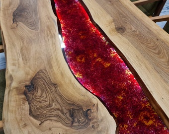 Live Edge, Dining River Table, Walnut Epoxy Table.