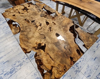 Stół z żywicy epoksydowej z korzeniem wiązu. Jedyny w swoim rodzaju.