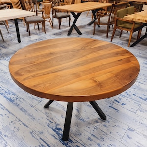 Round Dining Table, Walnut Table, Dining Table, Round table, Custom Order, Dining Table Round, Kitchen Table, Living Room, Rustic Table