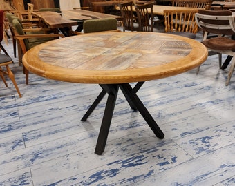 Round Anti-Scratch Table, Rustic Round Kitchen Table, Unique Products