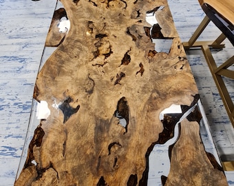 Epoxy Resin Table With Elm Root Unique in its kind.