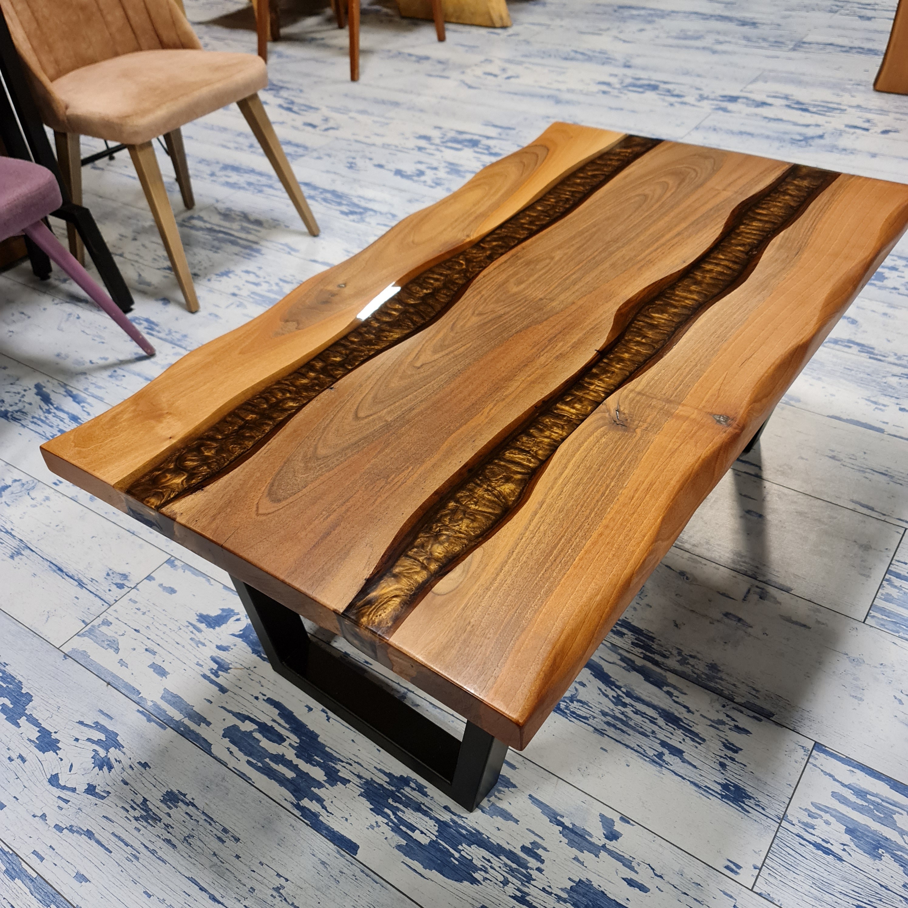 Cherry River Epoxy Coffee Table EZ Mountain Rustic Furniture