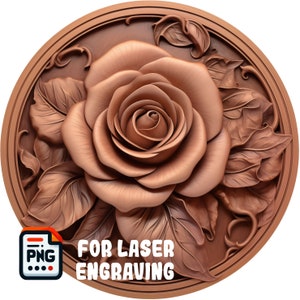 3D Illusion Image Photo, Laser Carve Digital Files, Perfect for Engraving, Design For Laser, Floral Wall Art, Glowforge, Lightburn - Rose