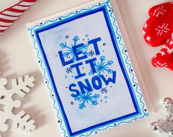 レット・イット・スノー クリスマスカード（1枚または6枚セット） – ホリデーグリーティングカード