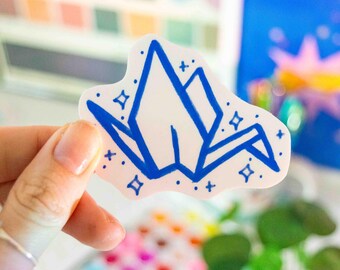 Paper Crane Sticker – Waterproof & Durable Glossy Vinyl Sticker