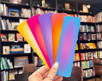 カラフルオーラブックマークセット - グラデーションブックマーク、手作りブックマーク、カラフルなブックアクセサリー、読書家へのギフト