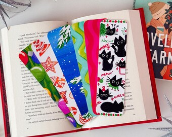 Christmas Bookmark Set – Holiday Bookmarks, Book Lover Stocking Stuffers, Seasonal Gifts for Readers