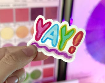 Kolorowa naklejka YAY! – wodoodporna i trwała, błyszcząca naklejka winylowa