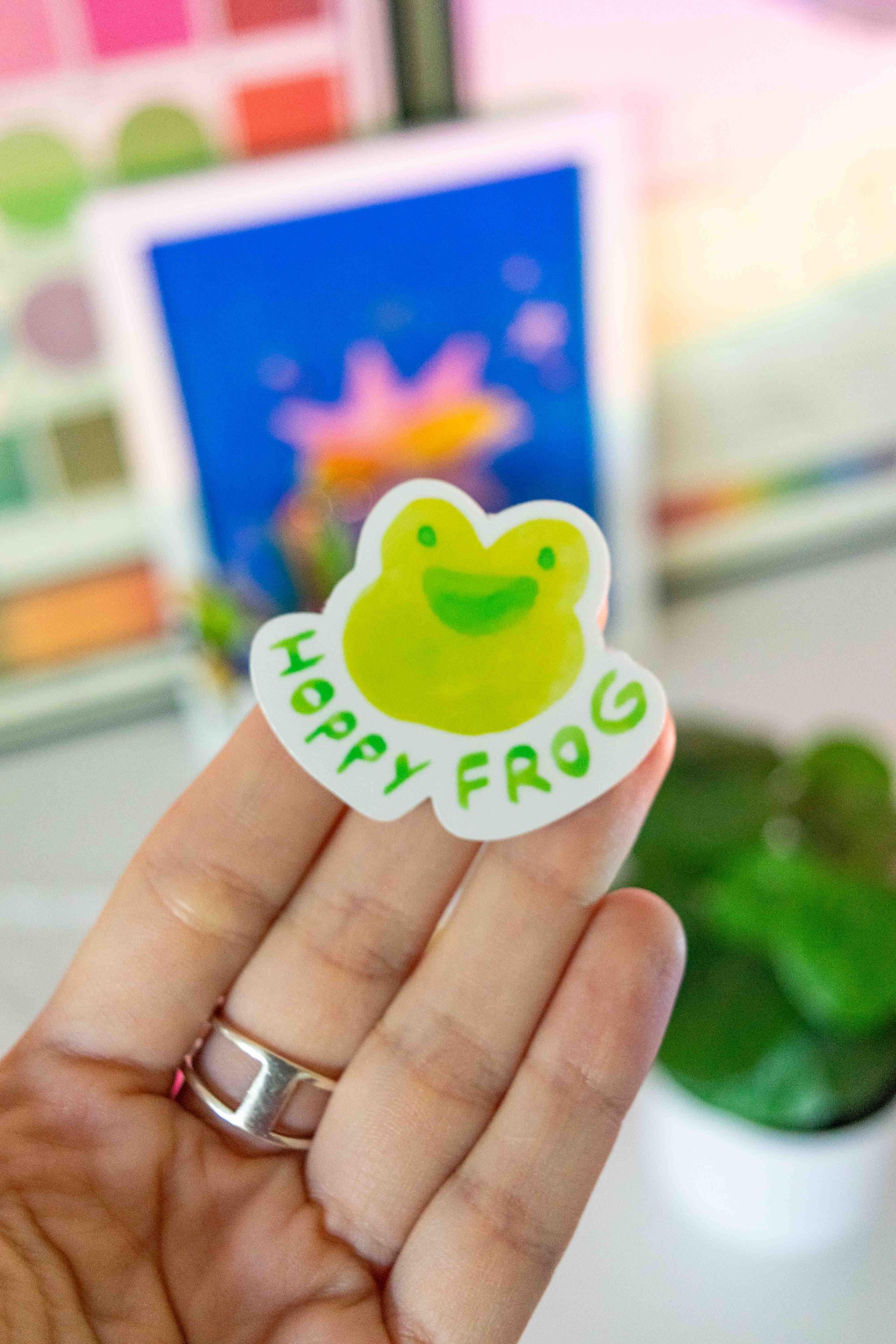 Hoppy Frog Sticker – Waterproof & Durable Glossy Vinyl Sticker - Etsy