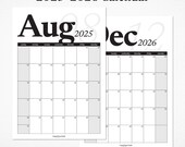 2025-2026 Academic Calendar Printable: Classic Style Planner (A3, A4, Letter Sizes) (Digital Download)