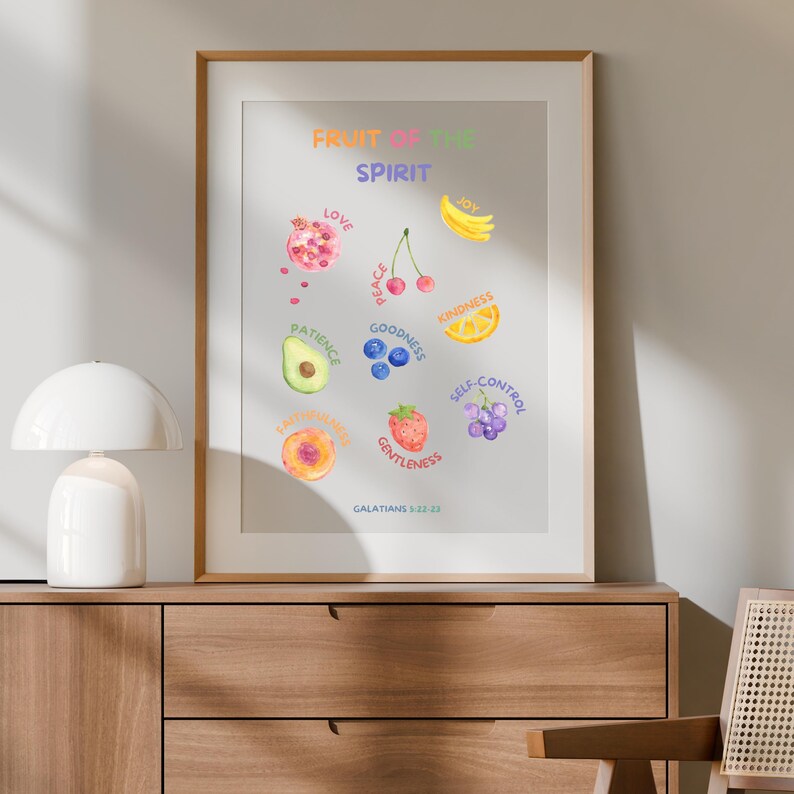 Fruits of the Spirit Wall Art Printable | Christian Bible Verse Digital ...