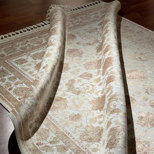5x8 ft Persian Silk Rug, Living Room Rug,5x8 Silk Rug, Super Fine Silk Rug, ,Top Quality Silk Rug,5x8 Carpet,x8 Area Rug, Persian Silk Rug